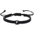 Braided Initial bracelets Handcrafted acrylic A-Z alphabet charms Handwoven bracelet Capital letter charms Adjustable Woven. 