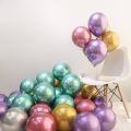 5 Inch Chrome Metallic Small Multi Color Balloon (10) Packet Birthday Decoration. 