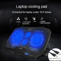 S18 Laptop Cooling Pad [Application Laptop Size:12-16inch] 4 Fans Adjustable Notebook Cooler, Blue Light. 