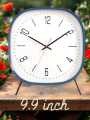 9.9 Inch Wall Clock Square Shape Silent Non-Ticking Quartz Movement Wall Hanging Clock Decorative Bedroom Living Room Modern Clock. 