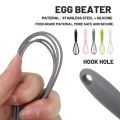 Silicone Stainless Steel Egg Beater Non-Slip Manual Egg Mixer Flour Cream Milk Whisking Frother Easy to Clean Kitchen Stirring Utensil Cooking Baking Tool. 