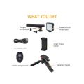 AY-49 Vid Making Vlog Kit–Tripod, Mic and Light for Live Broadcast|YouTube|TikTok|Online Meeting. 