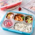 5 Compartments Lunch Box Stainless Steel Leak-Proof Large Bento Boxes Soup Container School Dinnerware(Pink). 