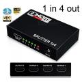 HDMI Splitter, 1x4 Hdmi Splitter 1 in 4 Out Powered Adapter with Full Ultra HD 1080P 4K/2K and 3D Resolutions. 