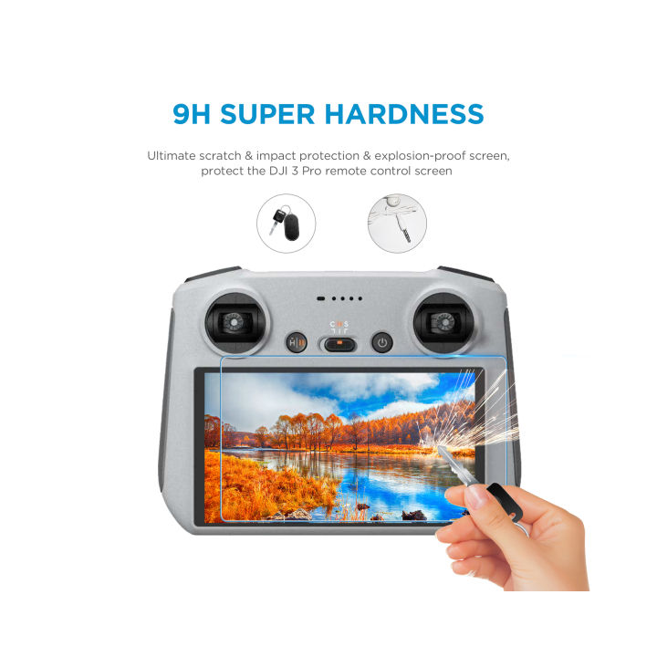 HD Tempered Glass Screen Protector Film Compatible for DJI RC Remote Controller Accessories