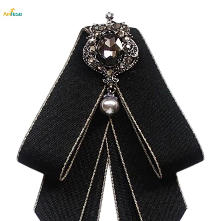 Bow%20Tie%20for%20Women%20Necktie%20with%20Long%20Ribbon%20Formal%20Adjustable%20Length%20Girls%20Brooch%20Pin%20Bowties%20for%20Party%20Suit%20Wedding%20Shirt%20Graduation%20-%20Image%205