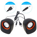 Black D-05A 5W USB 2.0 Speakers with 3.5mm Stereo Jack and USB Powered for PC / Laptop / Smartphone High Quality. 