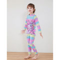 Yfashion 2 Pcs Girls Swimsuit Cartoon Printing Long Sleeve One-piece Swimwear Beach Sunscreen Trousers With Swimming Cap color. 