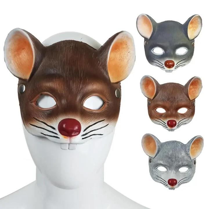 Halloween%20Cartoon%20Gray%20Brown%20Rat%20Animal%20Mask%20Mouse%20Half%20Face%20Cosplay%20Cat%20Leather%20Masquerade%20Carnival%20Party%20Masks%20Props%20Kid%20-%20Image%204