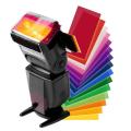 12 Pcs Universal Flash Color Card Diffuser Lighting Gel Up Filter for Camera Speedlite. 