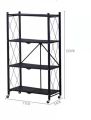 Heavy Duty 4-layer foldable Shelf, kitchen storage rack, No Assemble Required, Microwave and Oven Rack. 