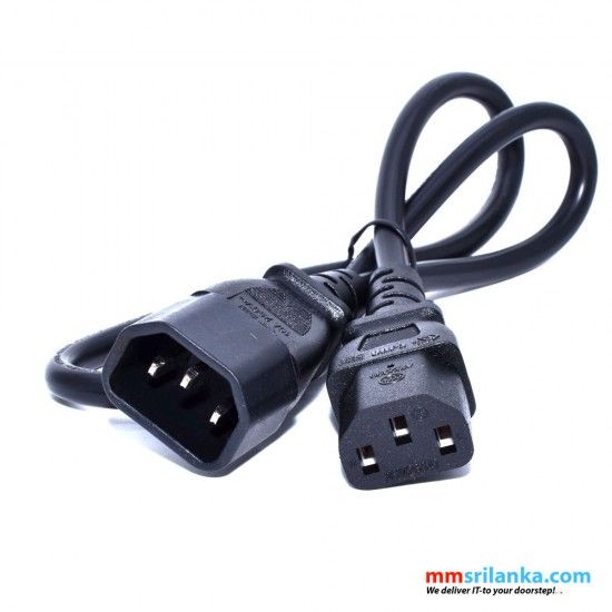 Black IEC320 C13 Female to C14 Male UPS PDU Power Cord 0.75mmx2 Desktop Computer Extension Power Cable 10A 250V 3 Cores 1.5M