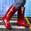 Rain Boots Mesh Waterproof High-Top Miner Rubber Shoes Construction Site Construction Tendon Bottom No Lining Mid-Calf Tendon Bottom Rain Boots Quick-Drying. 