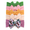 I Love Dad 5Pcs/lot Cable Knit Baby Girl Headbans Bow Soft Nylon Headband for Newborn Girls Elastic Hair Bands Turban Baby Hair Accessories. 