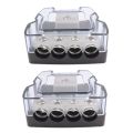NANLIY 2X 4 Way Power Distribution Block 1 x 0/2/4 Gauge in /4 x 4/8 Gauge Out Ground Distributor Block for Car Audio Amplifier. 