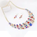 Chain Necklace Hook Earrings Bridal Wedding Party Jewelry Set. 