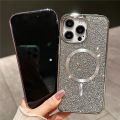 HOCE Bling Glitter Magnetic Cases For iPhone 15 14 13 12 11 Pro Max 14 15 Plus Magsafe Case Luxury Plating Soft Bumper Hard Back Phone Cover. 