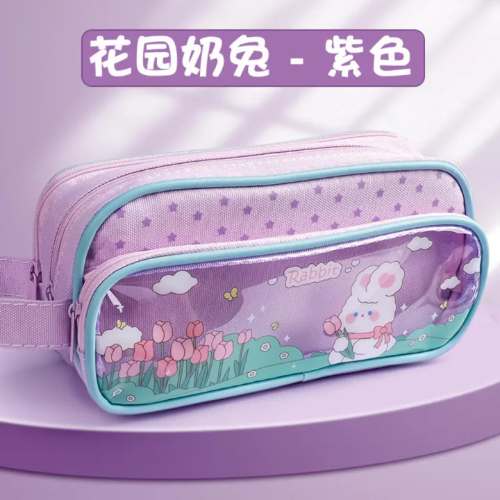 Zipper%20Pencil%20Pouch%20Girl's%20Pencil%20Case%20Three-layer%20Pencil%20Bag%20Transparent%20Pencil%20Case%20Large%20Capacity%20Pencil%20Pouch%20-%20Image%206
