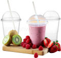 330ml Juice cup Clear with Dome lid with straw hole Transparent Smoothie Cup 100/50/20 pcs crusher cup. 
