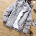 Jacket Men's Stand Collar Loose Thickened Coat Wide Men 2024 Double-Sided Korean Style Fleece Autumn and Winter Fleece-lined Polar Fleece ˆ. 