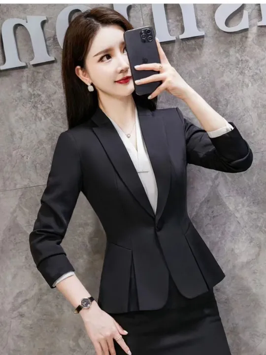 Black%20Suit%20Set%20Women's%20Spring%20and%20Autumn%20Temperament%20Office%20Wear%20Women's%20Suit%20Work%20Clothes%20High-End%20Interview%20Formal%20Wear%20Manager%20Work%20Clothes%20-%20Image%203