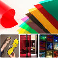 A5 Transparent Pvc Colourful Sheet Self Adhesive Window Glass Change Color Tint Acetate Clear Translucent Hard Sheets. 