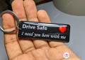 Drive Safe vehicle keychain for Love Birthday Gift personalised motorbike Key tag for anniversary valentine day gift for him Love Gift Lanka. 