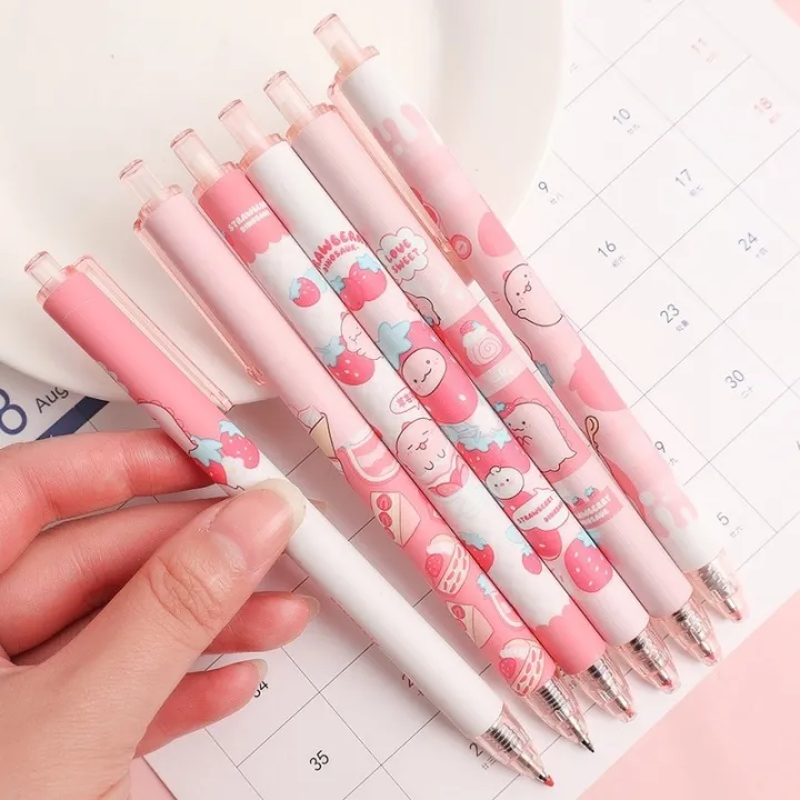 Cute%20Pink%20Little%20Dinosaur%20Press%20Pen%200.5%20Black%20Gel%20Pens%20School%20Office%20Writing%20Stationery%20Supplies%20-%20Image%203