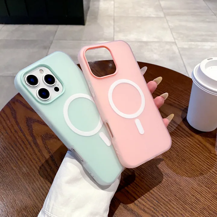 HOCE%20Candy%20Color%20Magnetic%20Phone%20Cases%20For%20iPhone%2017%2016%2015%2014%2013%2012%2011%20Pro%20Max%20Plus%2017%20Air%20MagSafe%20Case%202%20in%201%20Matte%20Back%20Soft%20Cover%20-%20Image%205