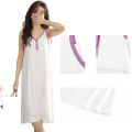 Yfashion Women's Plus Sized Nightdress Summer Sleeveless V-Neck Nightgown Breathable Loose Sleepwear With Pad. 