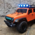 (GGBR)-Universal Roof Racks Luggage Carrier Car Frame with LED Light for 1/18 C8801 RC Crawler Car Parts Round Lamp. 