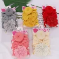 3-Piece Newborn Baby Girl Headbands - Flower Bow Knot Hair Accessories. 