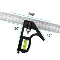 30cm Stainless Steel Angle Ruler Woodworking Measuring Tools Set Precise Aluminium Durable Adjustable Combination Spirit Level. 