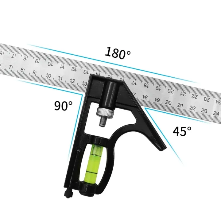 30cm%20Stainless%20Steel%20Angle%20Ruler%20Woodworking%20Measuring%20Tools%20Set%20Precise%20Aluminium%20Durable%20Adjustable%20Combination%20Spirit%20Level%20-%20Image%204
