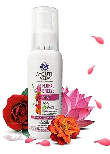 Ayouthveda Floral Breeze Face & Body Mist For Men & Women | Hydrates & Refreshes the Skin | Also Work As Makeup Setter |Free From Harsh chemicals | (Pack Of 1-100ml)(FROM INDIA)JEZ