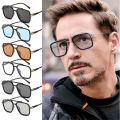 Luxury Metal Frame Square Iron Man Sun Glasses Eyeglasses for Men Women Tony Stark Sunglasses Spider-Man Sun Glasses. 