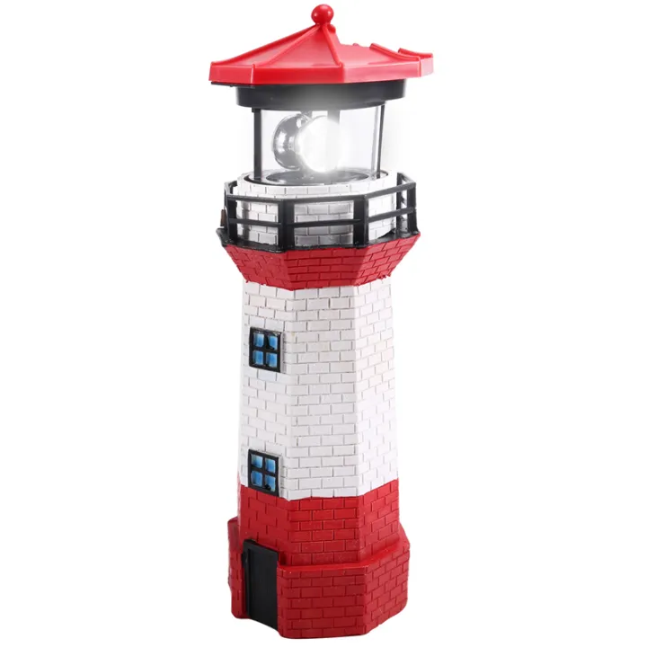 Led Solar Rotating Lighthouse Solar Rotating Lighthouse Outdoor Garden ...