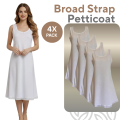 AALYA BUNDLE OFFER - PACK OF 4 Broad Strap Petticoat for Girls /  School Uniform / Cotton Night Dress / Inner wear / Office wear / Broad Strap Petticoat for Women. 