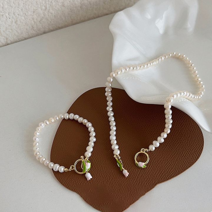 New%202025%20Design%202023%20Elegant%20Pearl%20Tulip%20Flower%20Necklace%20Pendant%20for%20Women%20Party%20Jewelry%20Set%20-%20Image%202
