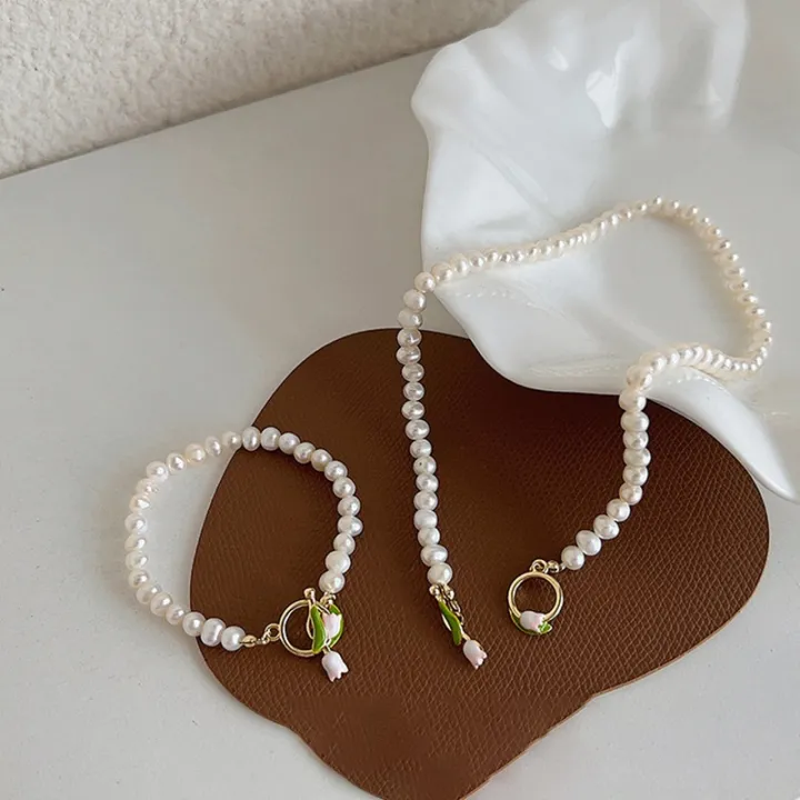 New%202025%20Design%202023%20Elegant%20Pearl%20Tulip%20Flower%20Necklace%20Pendant%20for%20Women%20Party%20Jewelry%20Set%20-%20Image%202