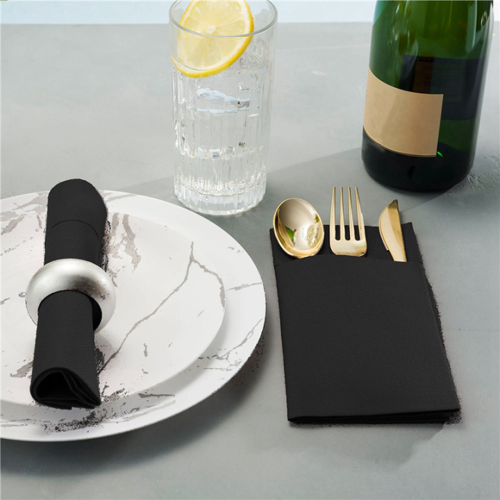 100PCS%20Disposable%20Dinner%20Napkins%20with%20Built-in%20Flatware%20Pocket,Prefolded%20Cloth%20Like%20Paper%20Napkins%20for%20Wedding%20Party%20-%20Image%207