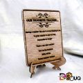 Plaque Wooden Customized Laser Engrave fly wood , gift for school , for lovers gift. 