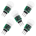 AM312 PIR Sensor,5 Pack PIR Motion Sensor Outdoor Mini Pyroelectric Infrared PIR Human IR Sensor Module Body. 