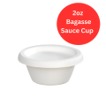 2oz Bagasse Sauce Cup With Lid. 