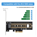 M.2 NVMe SSD to PCIE Adapter M-Key Interface Card for M.2 NVMe SSD to PCIe X16 Hard Drive Disk Adapter Expansion Card. 