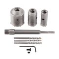Concrete Hole Saw Kits SDS Plus Shank Wall Hole Cutter Cement Drill Bit Sets(30, 40, 60mm), with 220mm Connecting Rod. 