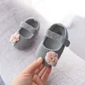 Big Flower Baby Girls Flat Shoes Sunflower Knitted Cotton Girl Princess Prewalker Shoes Footwear Soft Bottom Non-Slip First Walking Shoes. 