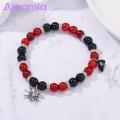 Heart-shaped Couple Bracelet Spider Heart Magnetic Couple Bracelet Colorful Beads Jewelry Gift for Halloween less Than. 