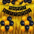 Party Propz Happy Birthday Banner Decoration Kit - 34Pcs Set for Boys Husband Balloons Decorations Items Combo with Helium  Balloons and Foil Curtain. 