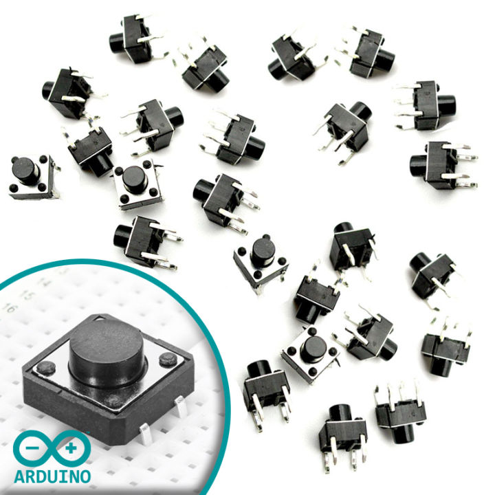 [25PCS] 6 x 6 x 5mm Momentary Tactile Push Button Switches (for Arduino ...
